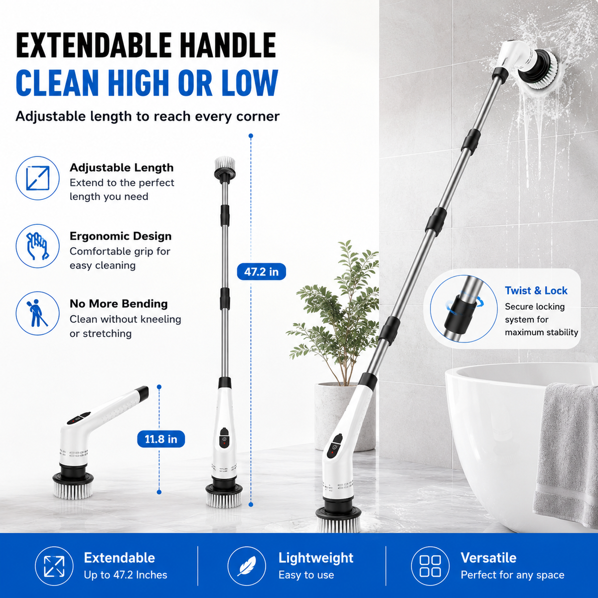 Professional Back-Saving Power Scrubbing System