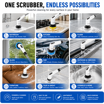 Professional Back-Saving Power Scrubbing System